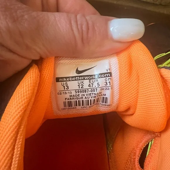 Nike Free Trainer 7.0, Volt Citrus/Black, Size 13 - Picture 6 of 9